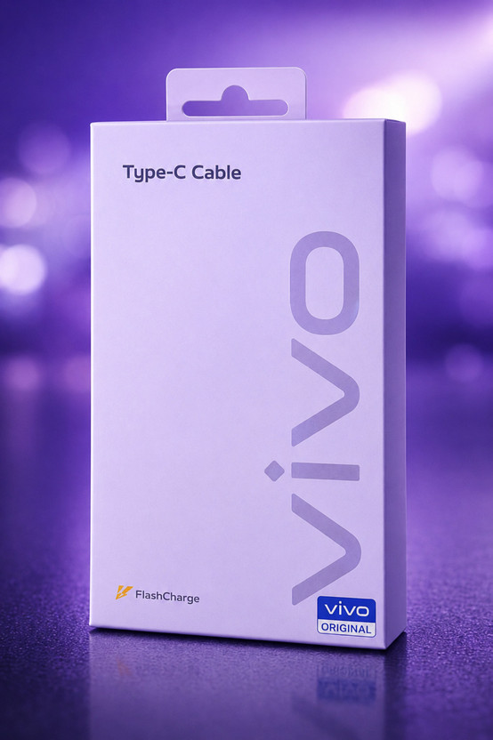 vivo USB Type C Cable 3 A 1 m Aluminum Foil USB Type C 65W Turbo Charging Cable(Compatible with ALL C-TYPE CHARGING Mobile, Tablet, Laptop with USB Type-C Port, White, One Cable, USB Type A To USB Type C, 65 W)