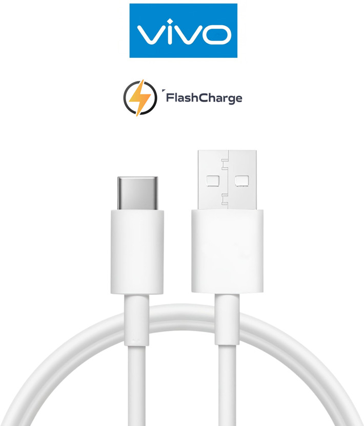 vivo USB Type C Cable 1 m Fast Charging 5A Cable Universal Device Compatible(Compatible with oppo, vivo, realme, mi, Samsung, Google, Nothing, IQOO, POCO, Oneplus, All Premium Mobiles, White, USB Type A To USB Type C)