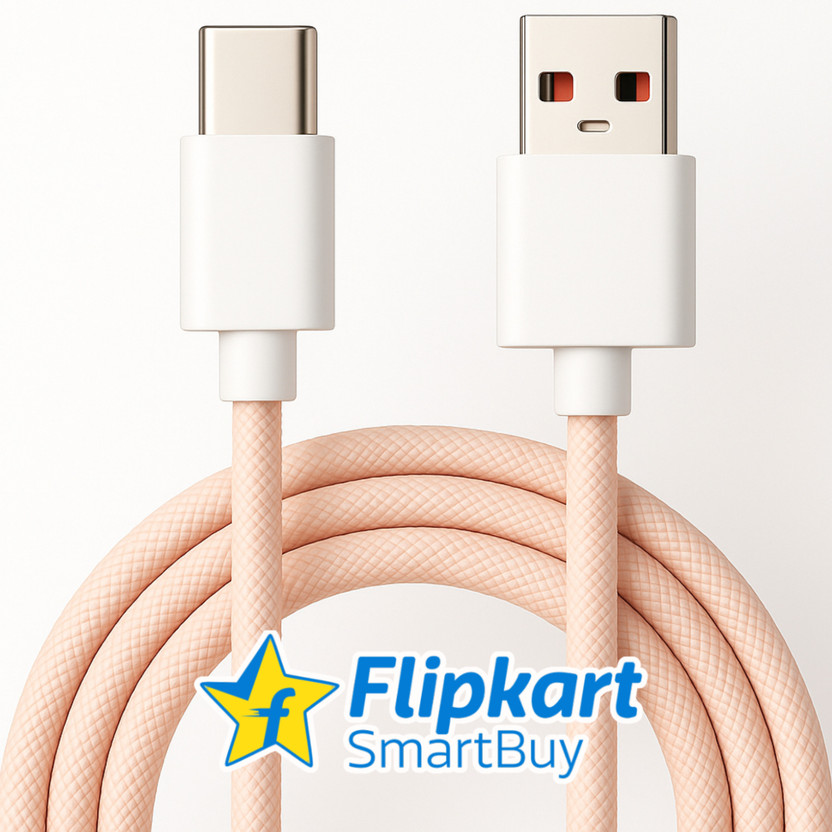 Flipkart SmartBuy USB Type C Cable 3 A 1 m Braided 20W type c cable | data cable c type data cable for Mobile charger cable | USB Cable Type A to USB Type C Data cable c charger cable fast charging cable| Braided Data Cable | USB A to C data cable | Supports Android Auto & CarPlay Cable(Compatible w