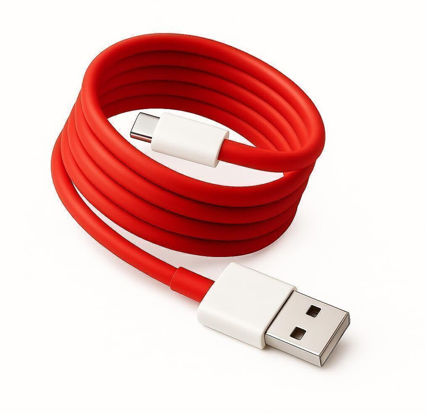OnePlus USB Type C Cable 1 m GO 100W Dash/Warp fast charger Cable-cab(Compatible with ONEPLUS, Red)