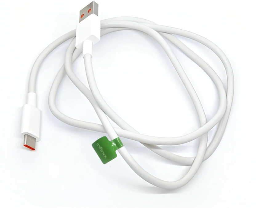 Infinix USB Type C Cable 1 m 45 WATT C045C(Compatible with For all infinix C Type phone ,, White, One Cable)