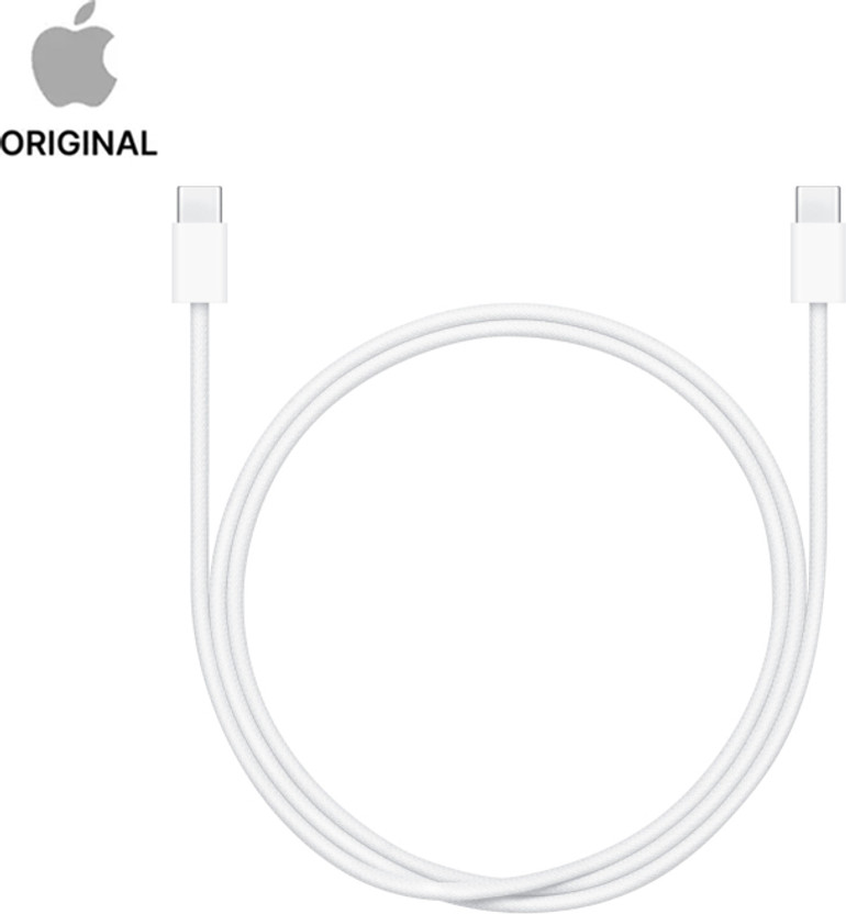 Apple USB Type C Cable 1 m MW493ZM/A(Compatible with Mobile, Tablet, White, One Cable, USB Type C To USB Type C, 60 W)