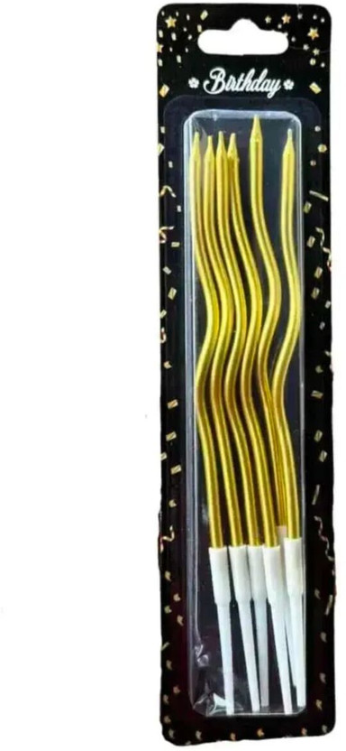 Navya Fashion Golden Cake Decoration Candles