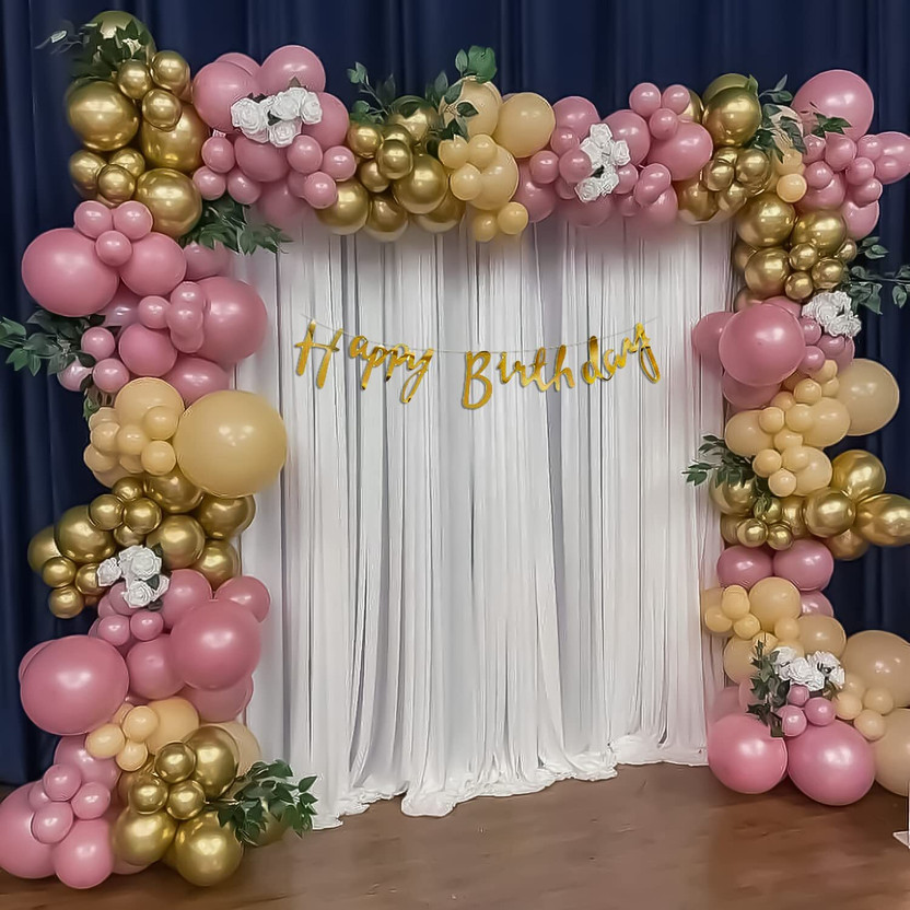 specialyou.in Pink, Peach, Golden Pastel Theme Birthday Decoration