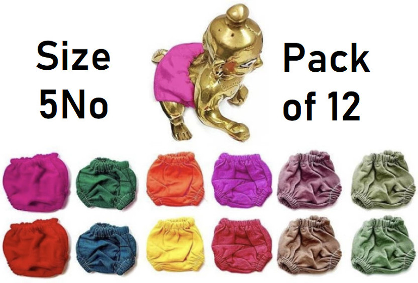 DivyaDrush 5 No Kanha Ji Laddu Gopal Ji, Diaper, Chaddi Langoti, Pack of 12 Dress (Cotton) Dress(Cotton)