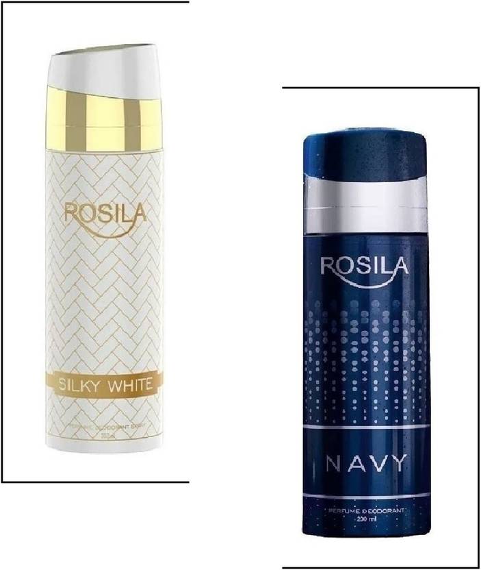 Rosila Herbal Herbal Deodorant Silky White + Navy Each 200ml pack 2