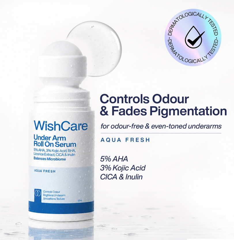 WishCare Underarm Roll On For Pigmentation & Odour Control | 5% AHA 3% Kojic Acid Deodorant Roll-on  -  For Men & Women(50 ml)