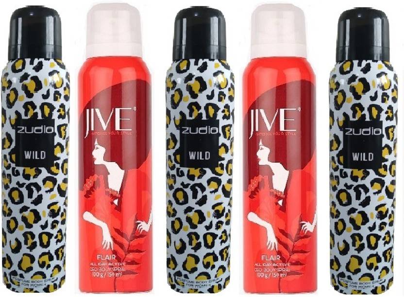 zudio WOMEN 3 ,JIVE FLAIR 2 PACK OF 5 Body Spray For Men & Women