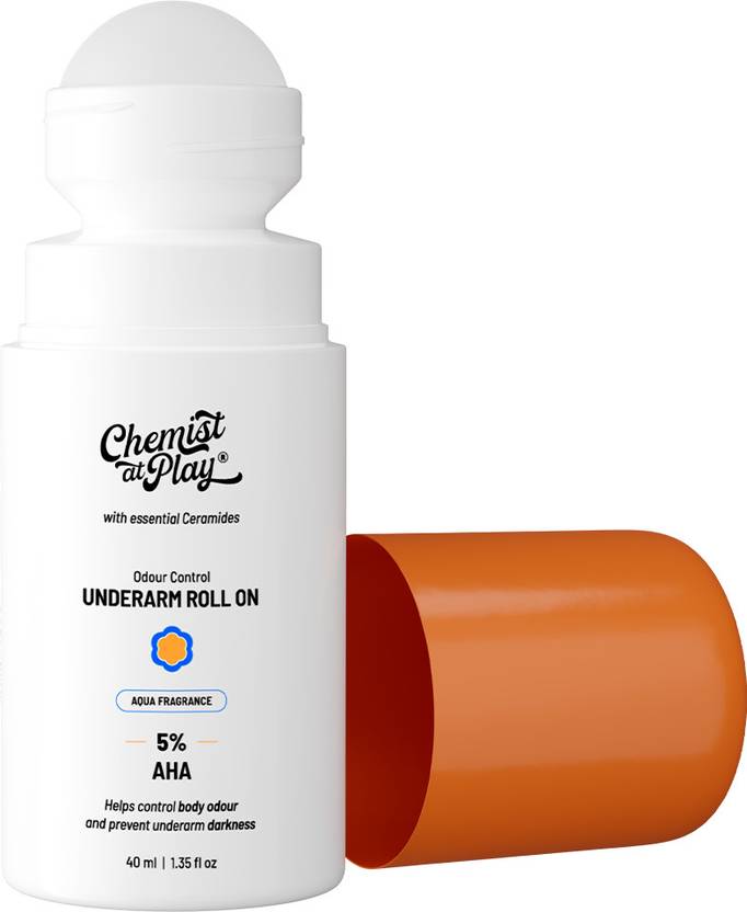 Chemist at Play UnderArm Roll On Whitens & Brightens Skin, Prevents Odour, Aqua Fragrance