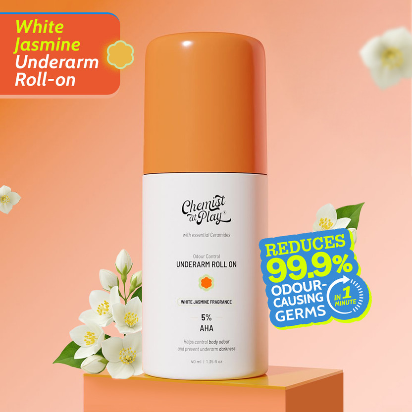 Chemist at Play 5% AHA Underarm Roll On, Lactic Acid Deodrants - White Jasmine Deodorant Roll-on  -  For Men & Women(40 ml)