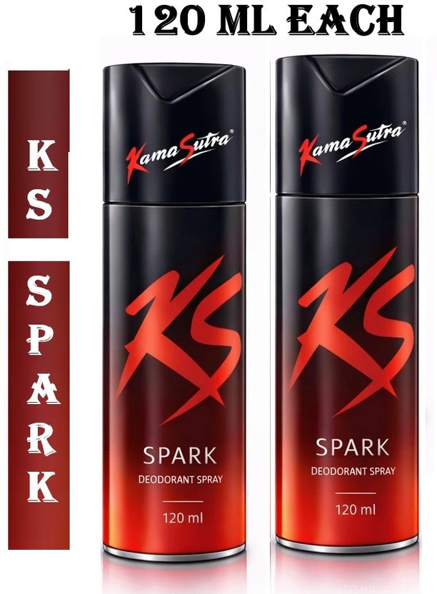 Kamasutra Kamasutra ks Spark Deodrent Spray Long Lasting Fragrance Body Spray (120 ml, Pack of 2) Body Spray  -  For Men(240 ml, Pack of 2) - Flipkart Deal