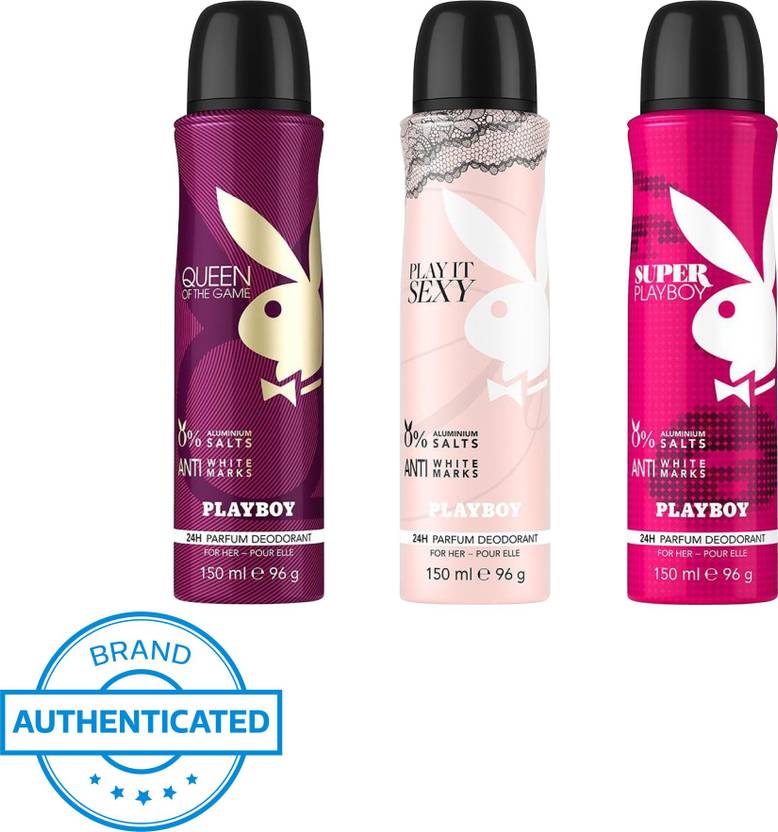 PLAYBOY Queen Of The Game + Play It Sexy + Super Deodorant Spray For