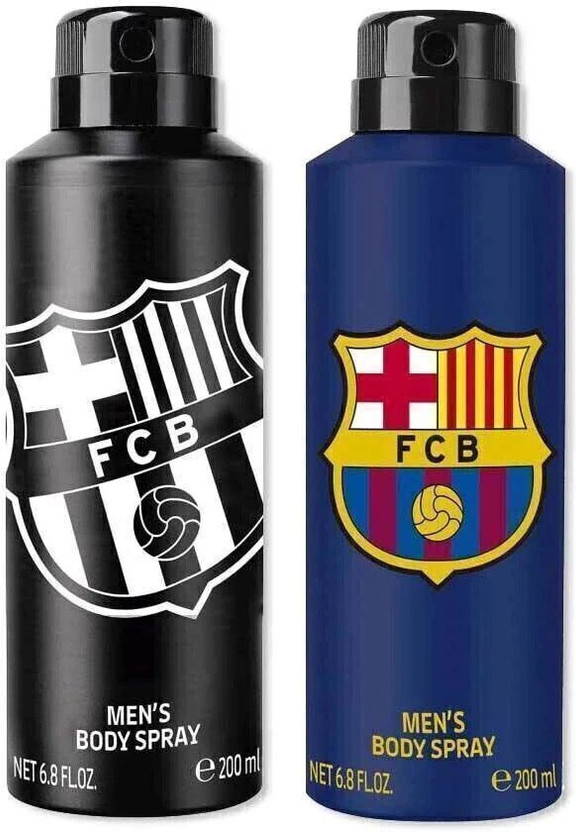 FC Barcelona Original Black & Blue Combo Deodorant Spray  -  For Men(400 ml, Pack of 2)
