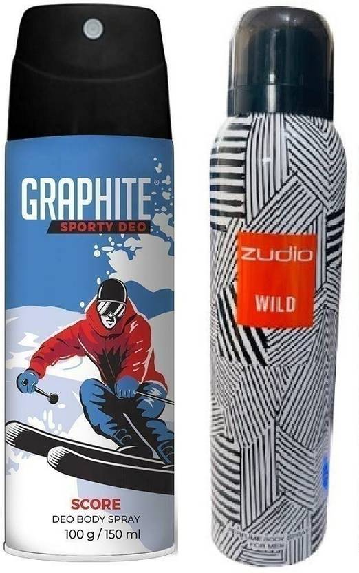 zudio WILD MEN 1 ,GRAPHITE SCORE 1 PACK OF 2 Body Spray For Men