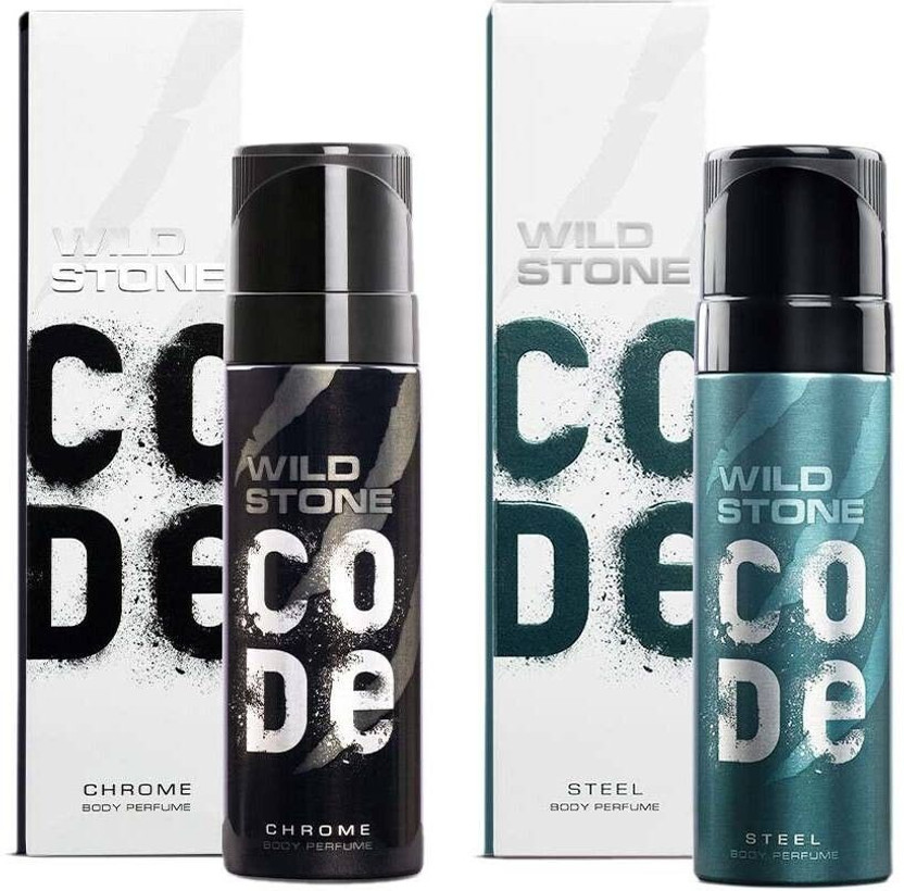 Wild Stone CODE Steel & Chrome (150 ml each) Perfume Body Spray  -  For Men(300 ml, Pack of 2)