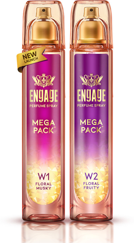 Engage W1 & W2 Mega Pack Perfume Spray Combo for Women 160ml x2,Long Lasting Fragrance Deodorant Spray  -  For Women(320 ml, Pack of 2)
