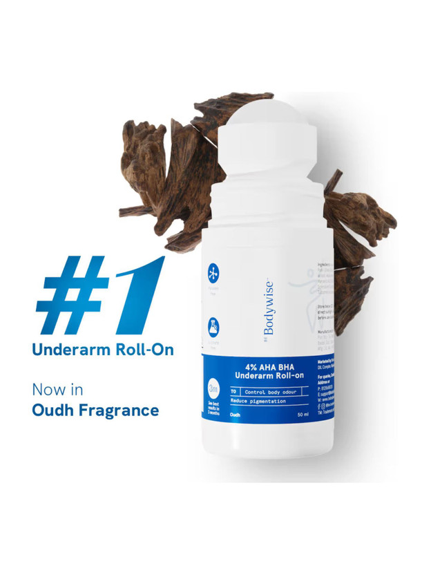 Be Bodywise 4% AHA BHA Underarm Roll-On | Reduces Pigmentation & Odour | Honey Oudh Deodorant Roll-on  -  For Women(50 ml)
