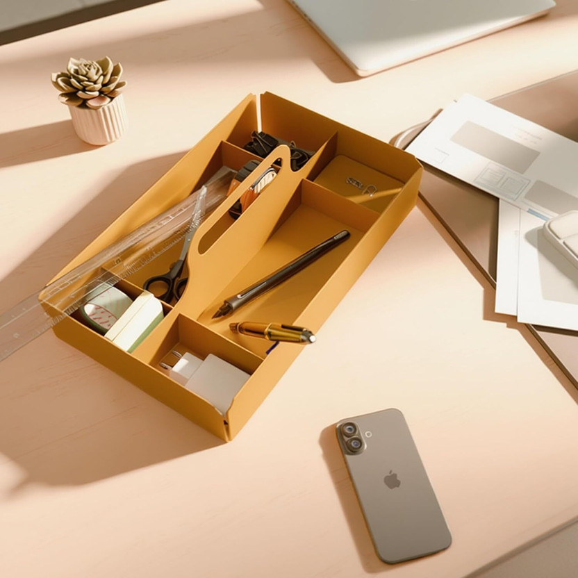 Aline7 Aline7 6 Compartments Metal Multi-Purpose Desk Kit Organizer Cosmetic, Office, Stationery, Grooming Storage(Yellow) - Flipkart Deal
