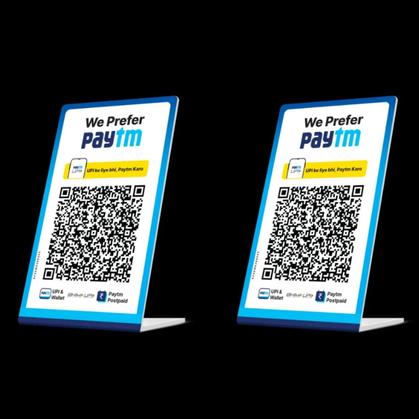 Classic Classic Concepts 1 Compartments Acrylic QR Code L Shape Display Stand for Paytm White Bar Code Standee (Pack of 2)(White) - Flipkart Deal