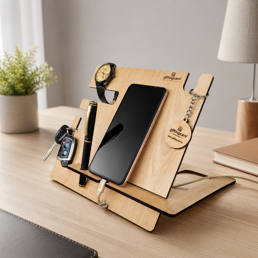 Giftingcare Giftingcare 4 Compartments wooden Dock holder(Beige) - Flipkart Deal
