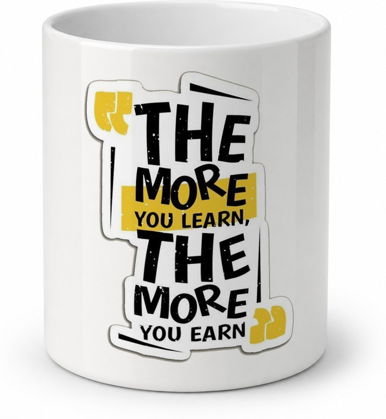 Houseward 1 Compartments Ceramic English Motivational Quote Organizer(White)