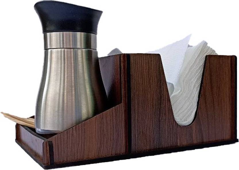 tulay 2 Compartments Wooden Tissue Paper Holder for