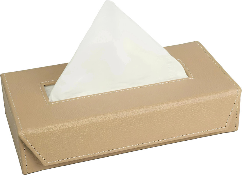 tinytoyz 1 Compartments Tissue Box Holder with 100 Pulls Cotton Rags Tissue for Office Desks,Cars & Home Tissue Paper Holder(Beige)