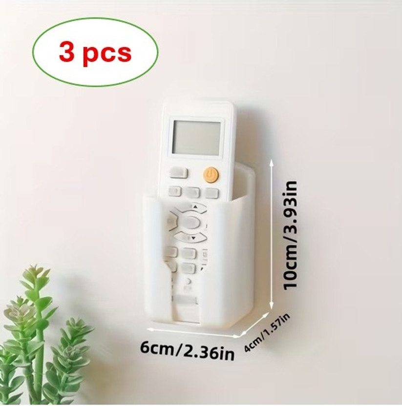 dailynest enterprise 1 Compartments Plastic Wall Mounted AC Remote Holder Stand Compatible with All AC Remotes (pack of 3)(White)