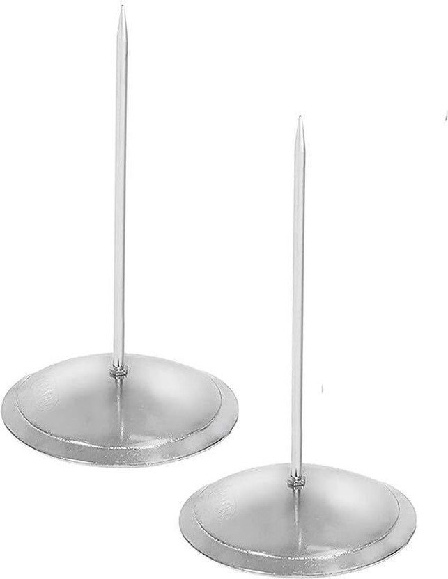 Hospitality 1 Compartments Stainless Steel Bill Fork, Receipt Holder Spike,Straight Rod Memo Paper Holder for Office 4Pc(Silver)