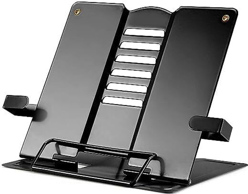 KAVRUL 1 Compartments STAINLESS STEEL Book Stand Holder/Book Holder/Book Organizer-Portable Metal Desktop(Black)