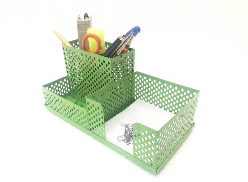 Kebica 3 Compartments Metal Mesh Desk Organizer