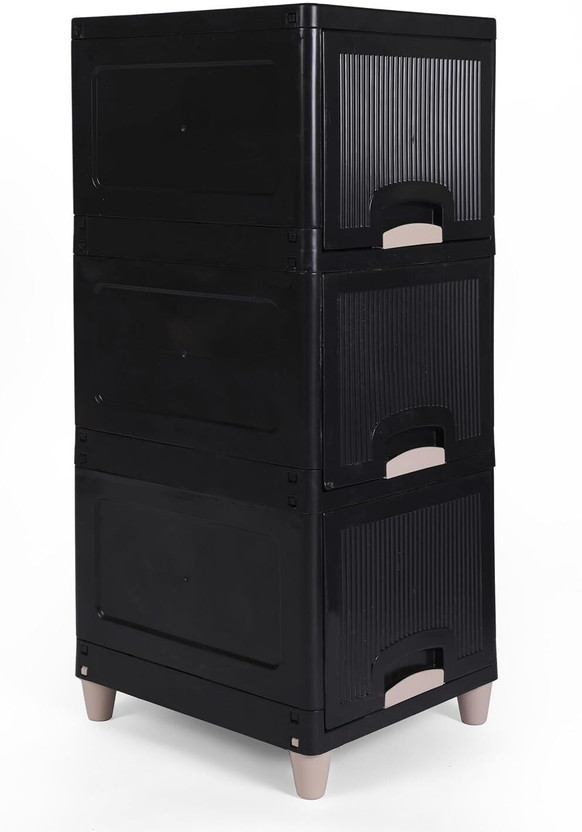 AK10ZONE 3 Compartments Plastic Cabinet(Multicolor)