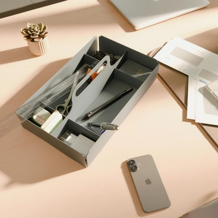 Aline7 Aline7 6 Compartments Metal Multi-Purpose Desk Kit Organizer Cosmetic, Office, Stationery, Grooming Storage(Grey) - Flipkart Deal