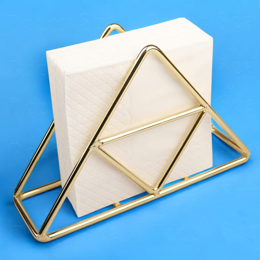 decor sea 1 Compartments Stylish Tissue Paper Holder for Dining Table, Kitchen, Car & Bathroom Napkin Organizer Stand for Home Décor, Office, and Restaurants(Gold)