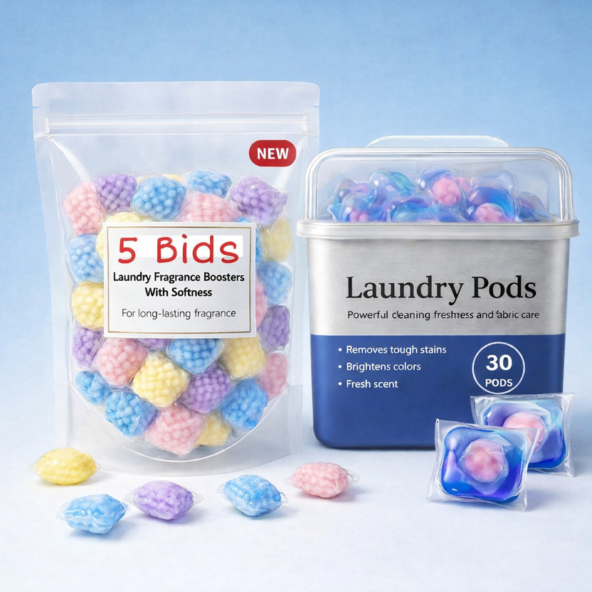 CYK7 Laundry Pods(30)& Fragrance Boosters(5) Powerful Clean & Long-Lasting Freshness Lily Detergent Pod(30 Pods)