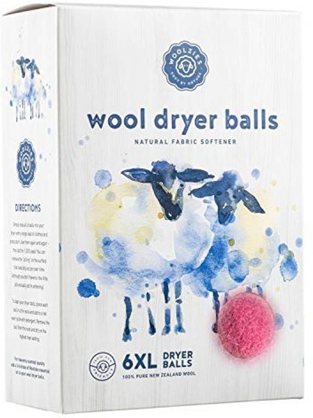 Woolzies Wool Dryer Balls Organic Big Wool Spheres Best Fabric Softener 6Pack Xl Regular