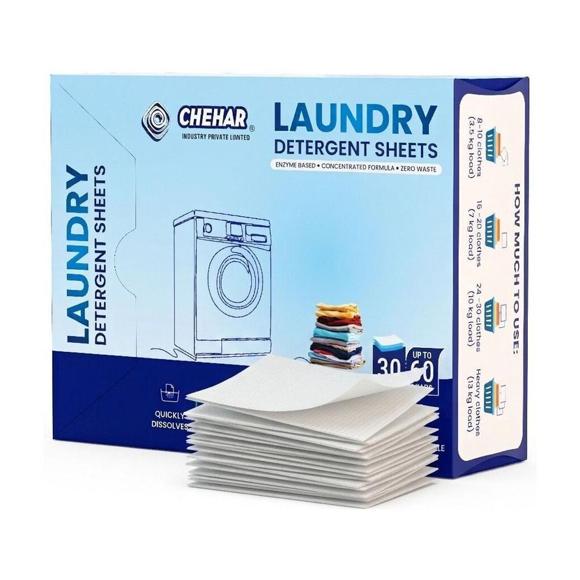 CHEHAR CHEHAR Heavy Duty Eco-Friendly Laundry Detergent Sheets(30 Sheet)Powerful Stain Removal Regular Detergent Pod(30 Pods) - Flipkart Deal