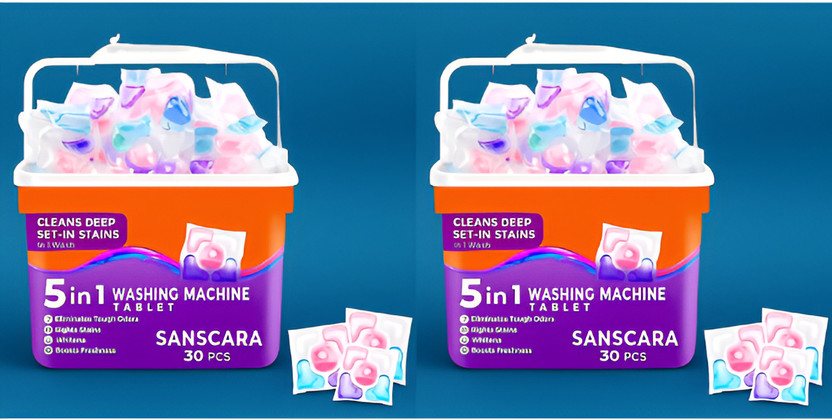 GODIBA 5-in-1 Dissolvable Magic Laundry Pods None Detergent Pod(60 Pods)