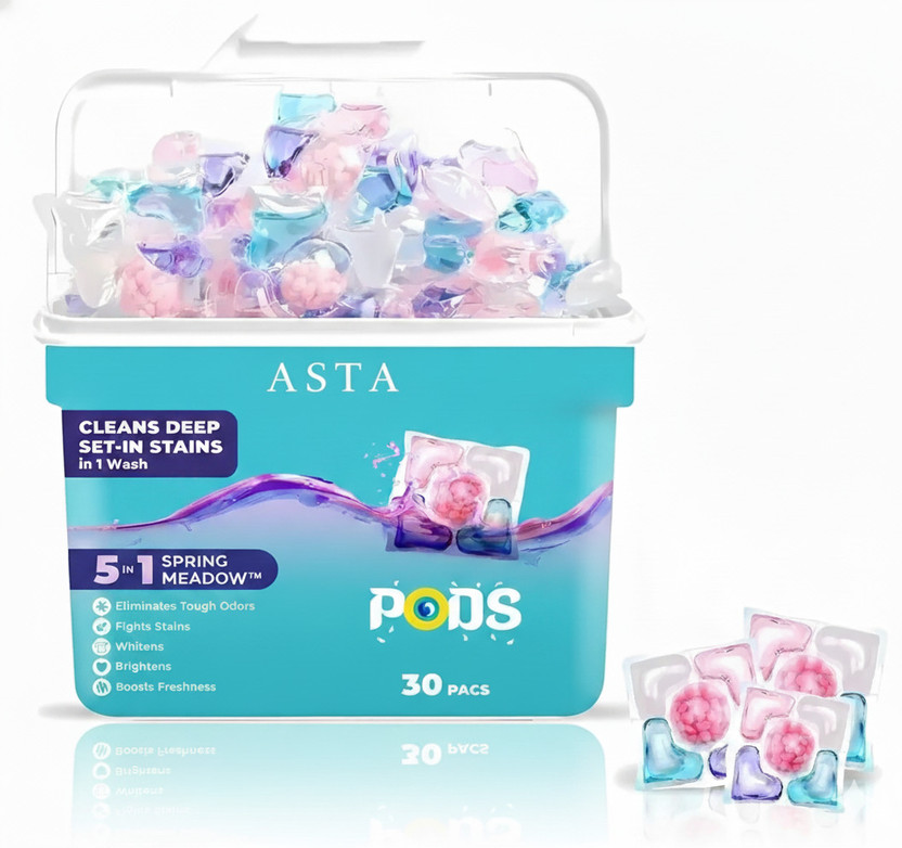 ASTAHUB Ultra clean Laundry Pods for 30 Washes | Stain Fighter for Washing Machines | Regular Detergent Pod(30 Pods)