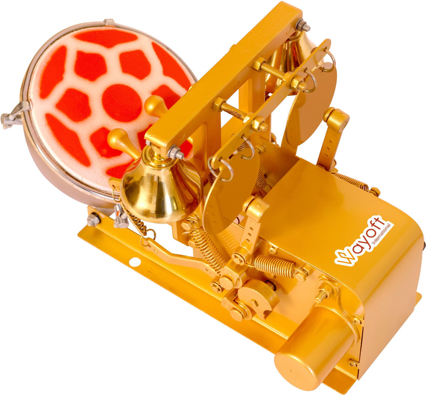 WAYOFT INTERNATIONAL Fully Automatic Electric Aarti Machine Nagara For Home Temple Pooja Room Satsang Nut & Bolts Dholak(Gold)