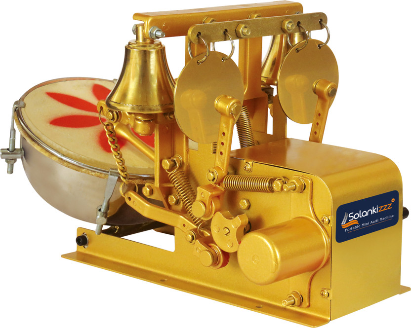 SOLANKIZZZ Fully Automatic Electric Aarti Machine Nagara for Home Temple Satsng & PoojaRoom Nut & Bolts Dholak(Gold)