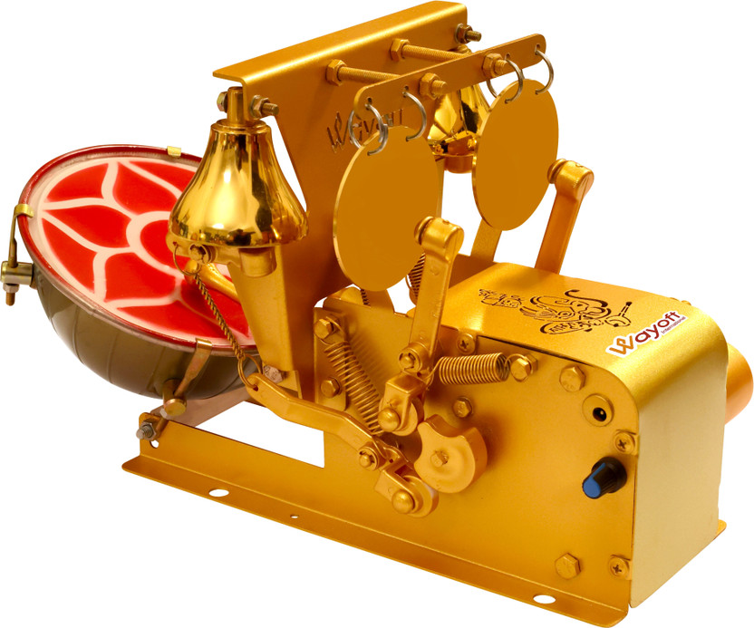 WAYOFT INTERNATIONAL Fully Automatic Electric Aarti Machine Nagara For Home Temple Pooja Room Satsang Nut & Bolts Dholak(Gold)