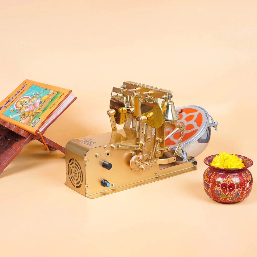 SHIV SHIV CRAFTS Shankh Nagada Mini Aarti Machine Electronic Box for Daily Puja Temple Nut & Bolts Dholak(Gold) - Flipkart Deal