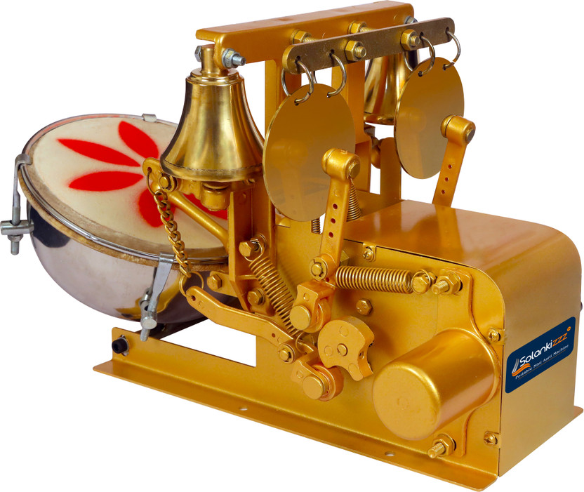 SOLANKIZZZ Fully Automatic Electric Aarti Machine Nagara for Home Temple Satsng & PoojaRoom Nut & Bolts Dholak(Gold)
