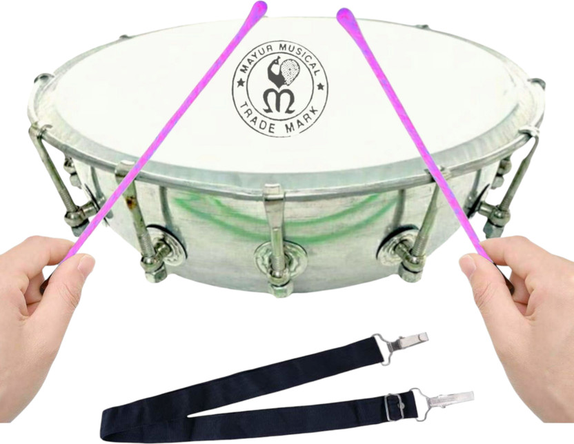 Mayur Musical Best tasha dhol drum set for school band and procession Nut & Bolts Dholak(Silver)