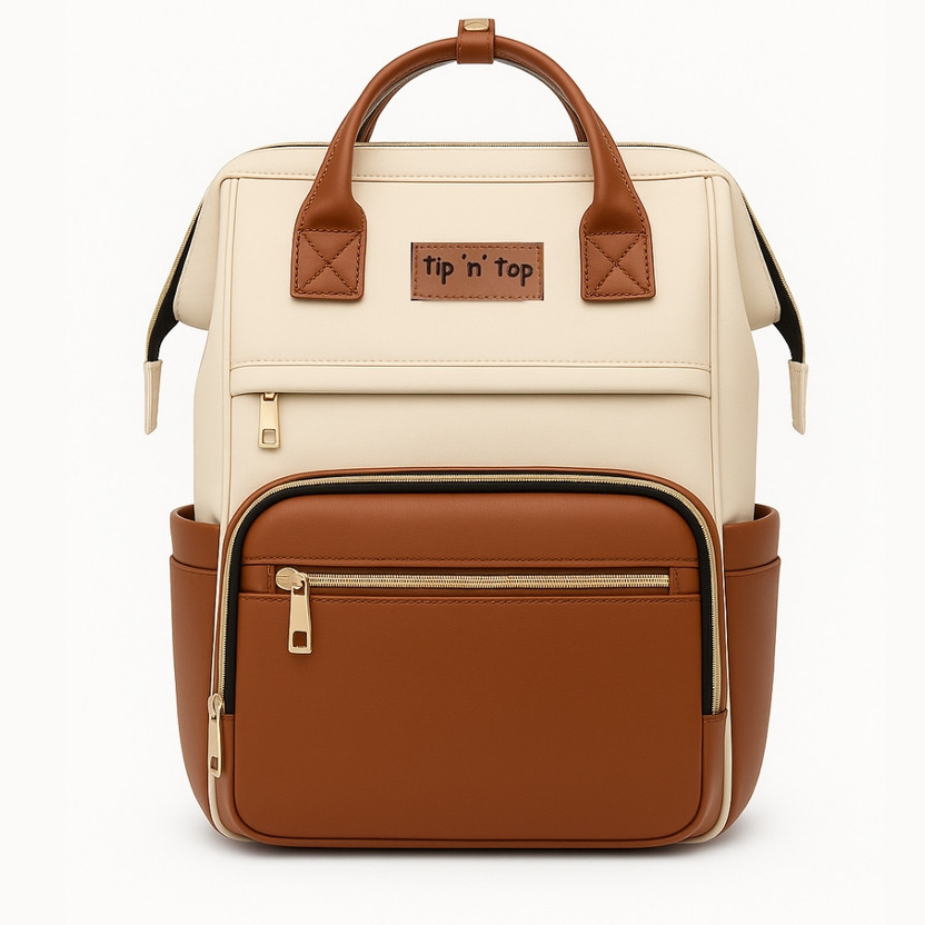 Tip 'n' Top Premium Maternity Baby Travelling Bag Stylish, Spacious Baby Backpack Diaper Bag(Brown and Cream)