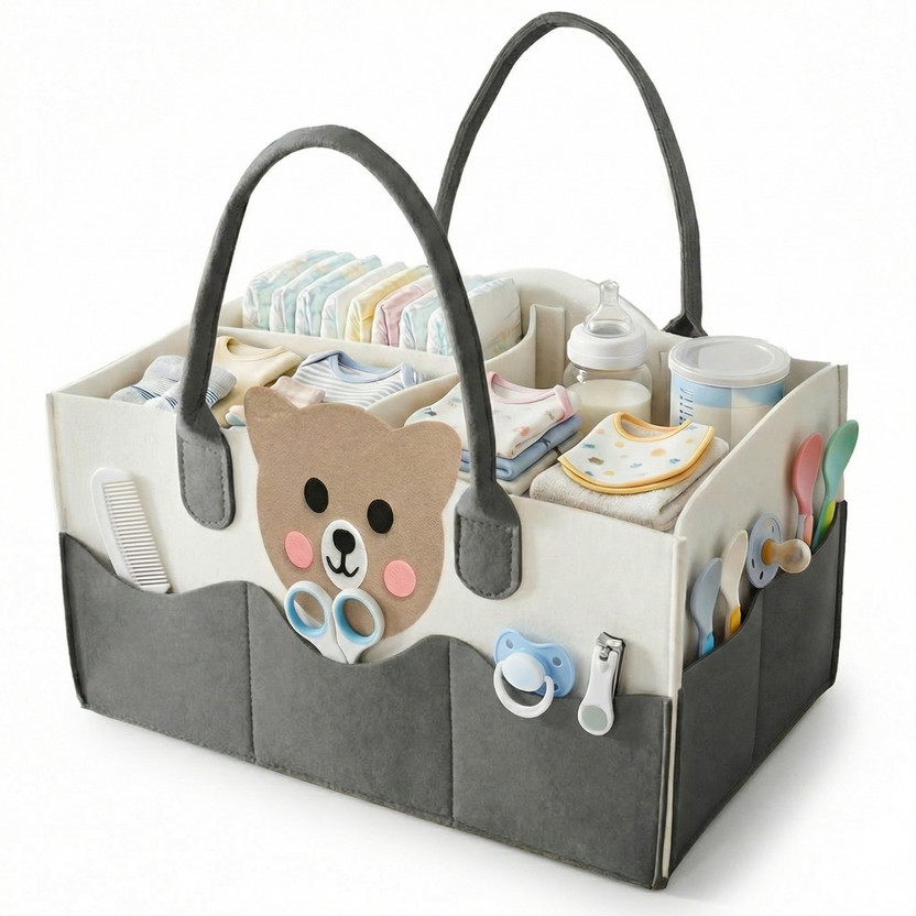 TONY TONY STARK Diaper Caddy Bag Caddy Organizers, Foldable and Portable Felt Storage Basket Newborn Baby Diaper Storage Organizer(Grey) - Flipkart Deal
