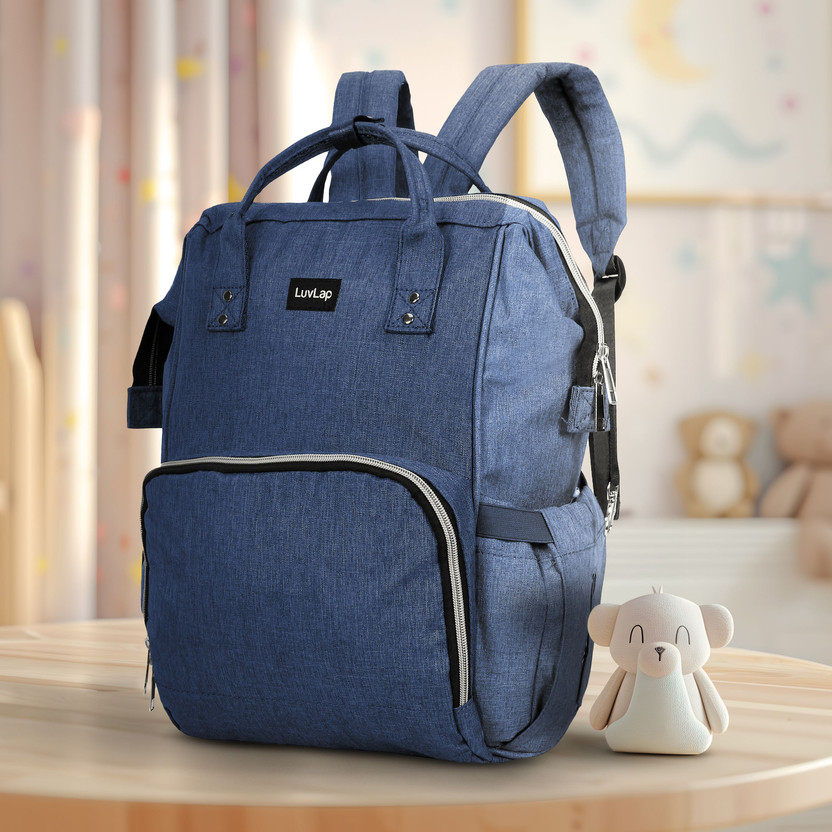 LuvLap Lily Diaper bag for mom & baby, Multfunctional & Watterproof with Changing Mat Diaper Bag(Navy Blue)