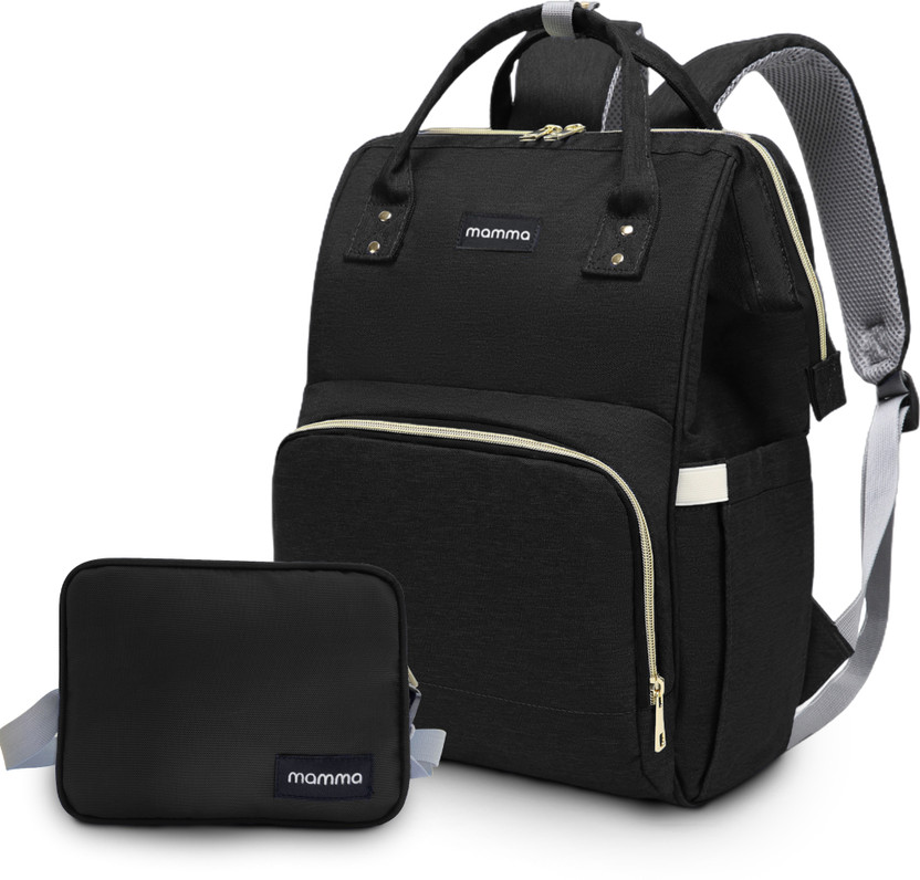 MAMMA Baby Diaper Bag for Mothers, Mother Bag for Mom Travel with 9 Months Warranty Backpack Diaper Bag(Black)