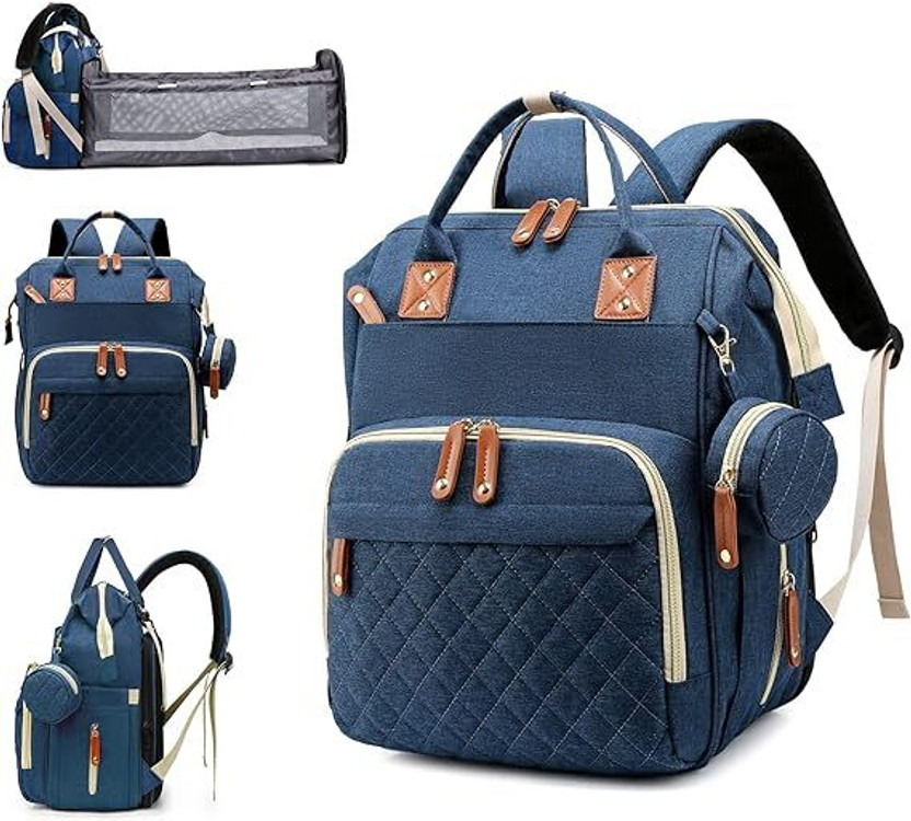 HANDCUFFS Diaper Bag With Changing Station | Mummy Bag With Bassinet Diaper Bag(Blue)